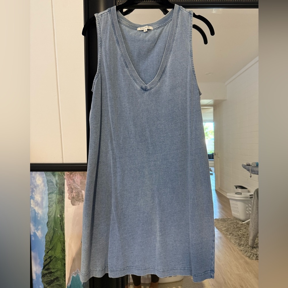 Z Supply Blue Sleeveless Denim Dress